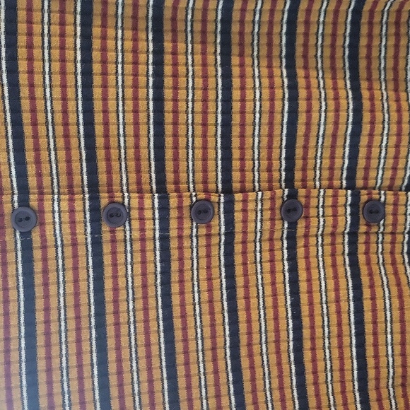 Vintage! Bohemian Striped Multicolor Crop Top With Button Detail - Picture 2 of 3